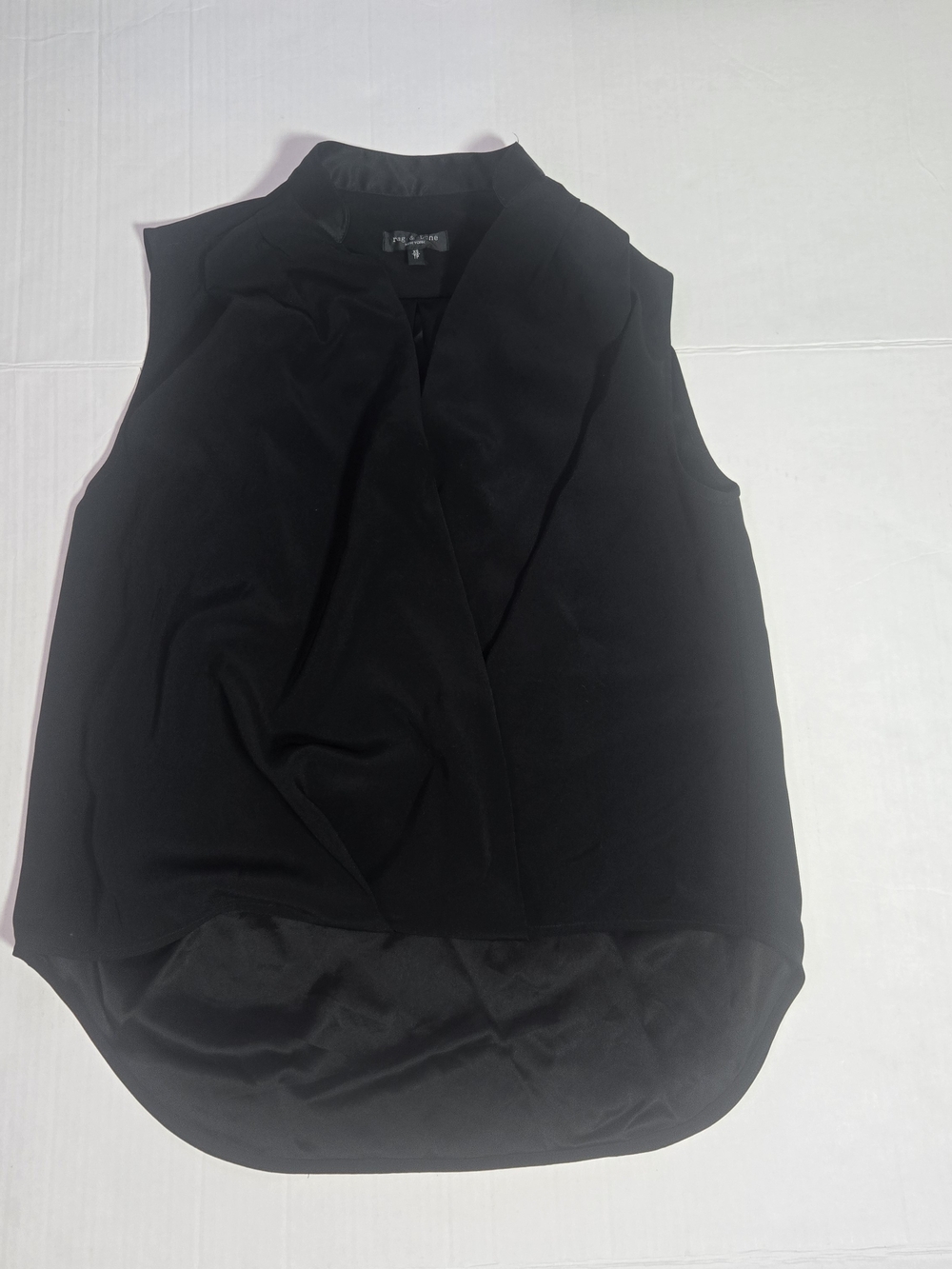 rag & bone Black Sleeveless Draped V-Neck Camisole